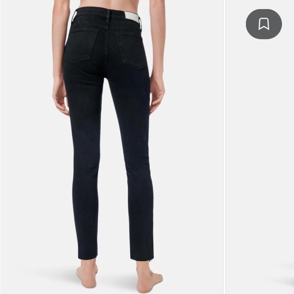 Re/Done Comfort Stretch High Rise Ankle Crop In Black 25 Y2K Grunge Punk - Picture 4 of 15